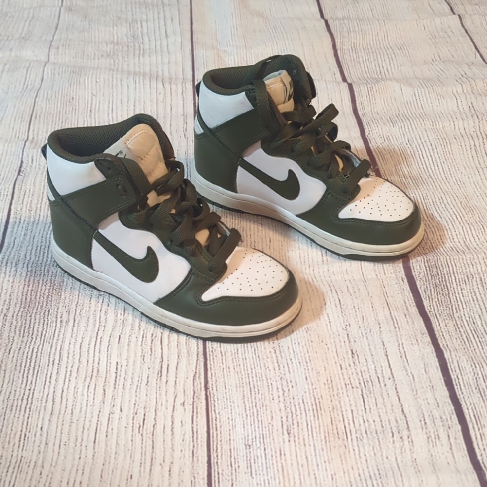 Nike Kids Sneakers - Olive Green and White